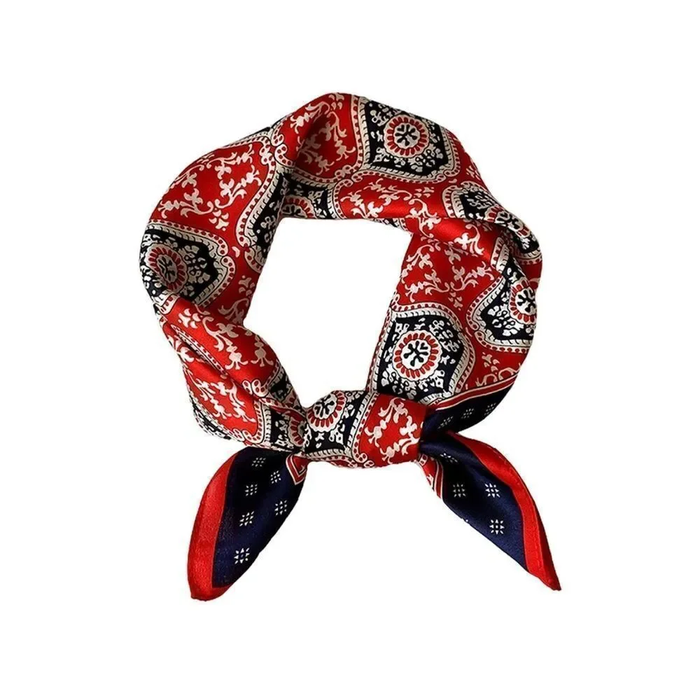 Black and red Silk Scarf